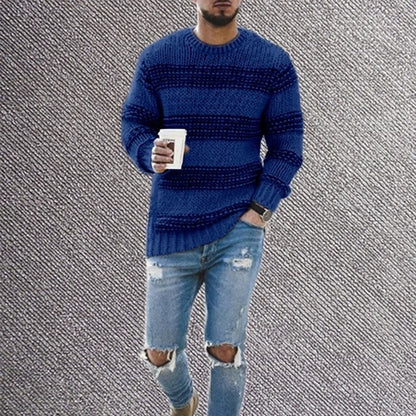 maoxiangshop Male Autumn And Winter Wool Sweater Round Neck Pullover Bottoming Shirt Color Matching All Matching Oversized Winter Coat Men