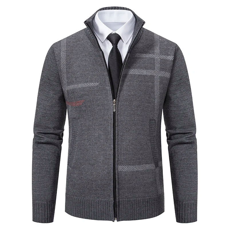 maoxiangshop New Spring and Autumn Cardigan Men's Knitwear Trend Stand-up Shirt Casual Coat Men's Wear