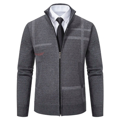 maoxiangshop New Spring and Autumn Cardigan Men's Knitwear Trend Stand-up Shirt Casual Coat Men's Wear
