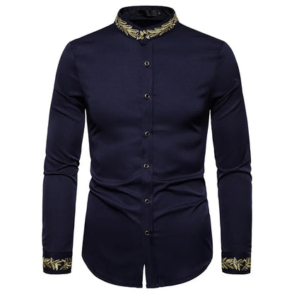 maoxiangshop 2024 Men's Summer Casual Long Sleeve Shirts Slim Fit Turn Down Collar Shirts Formal Office Business Shirts for Men Tops Big Size
