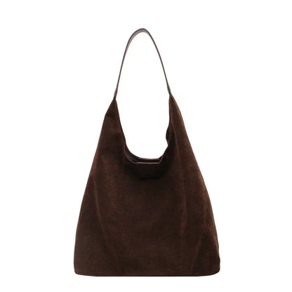 Autumn/Winter Retro Women's Bag Hot Selling Large Capacity Suede Shoulder Bag Solid Color Simple Casual Commuter Bag Сумка