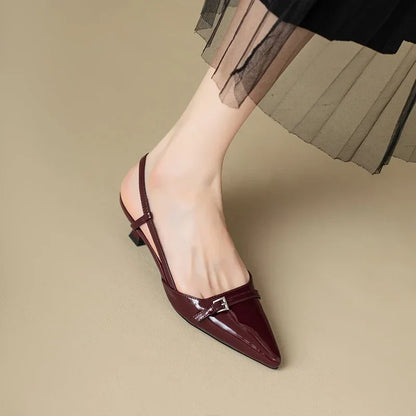 Pointed Toe Sexy Mid Heels Party Shoes Women Sandals Designer Summer Brand Pumps Slingback Casual Shoes Dress Slippers New