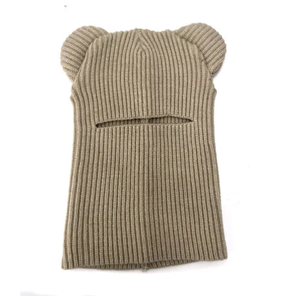 maoxiangshop  -  Knitted Full Face Cap 1 Holes Balaclava Hat Outdoor Sports Skiing Riding Motorcycle Face Mask Winter Autumn Windproof Warm Masks