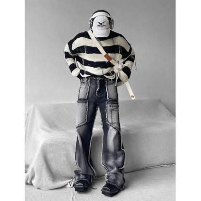 maoxiangshopY2K Man Streetwear Techwear Cargo Korean Harajuku Straight Casual Pants for Men Sweatpants Wide Leg Joggers Trousers Clothes ins