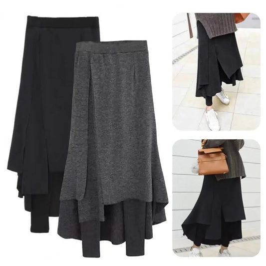 maoxiangshop Fleece Leggings Women Skirts Pants Culotte Autumn Winter Plus Size Clothes Chubby Thermal Tights Leggins Skort Korean Casua
