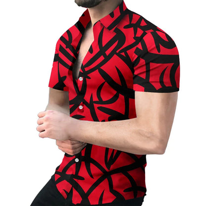 maoxiangshop 3D printed men's shirt New high quality Hawaiian Baroque short sleeve tops