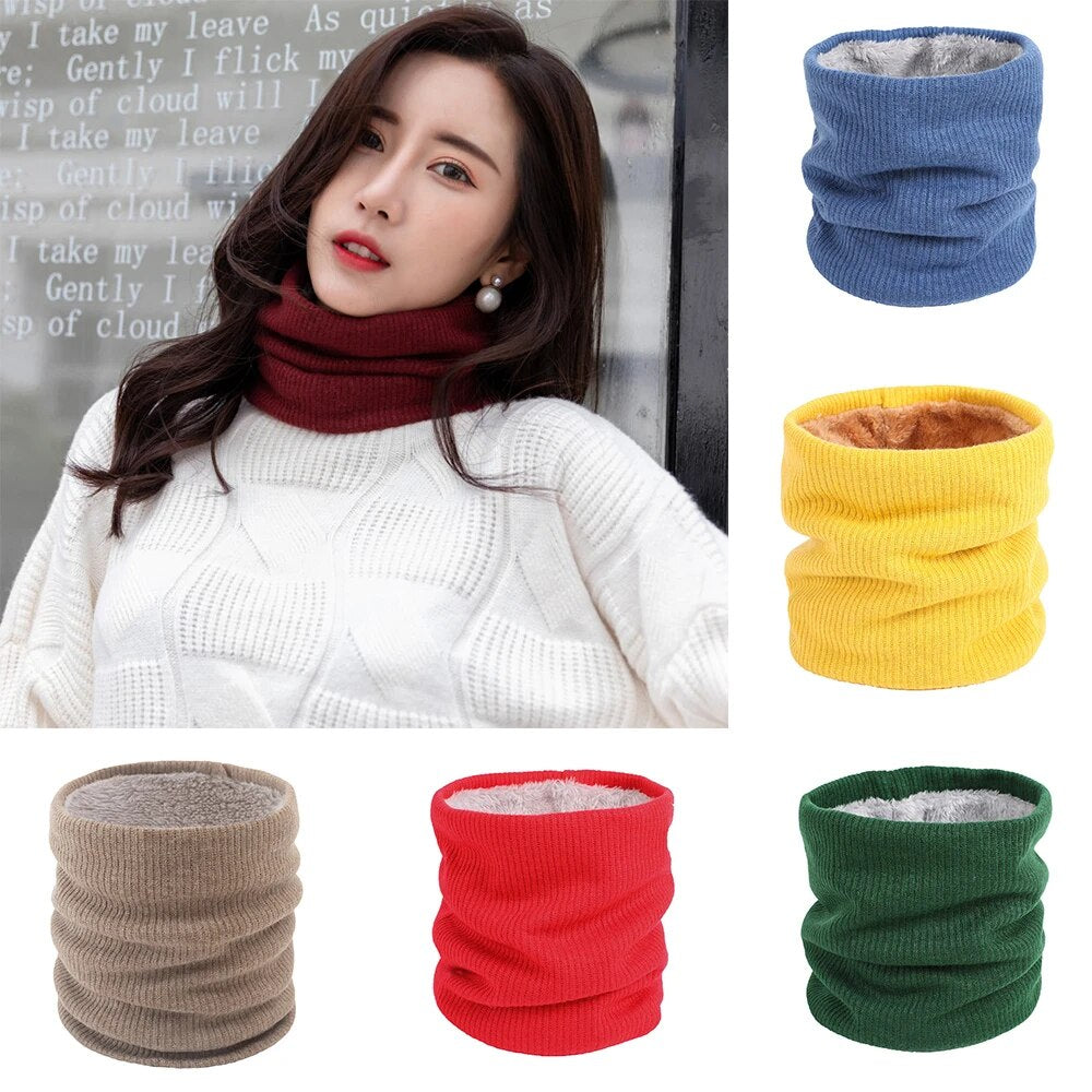 maoxiangshop Winter Scarf For Women Children Baby Warm Cotton Brushed Knit Neck Warmer Circle Ski Climbing Scarf Neck Scarves Men Wholesale