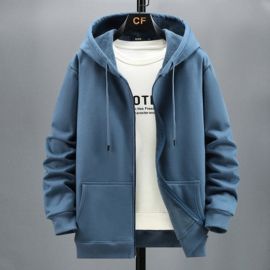 maoxiangshop Plus Size 10XL 12XL Hoodie Men Autumn Winter Fleece Hoodies Solid Color Jacket Hoodies Big Size 12XL Blue Black Red Grey