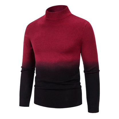 maoxiangshop Autumn and Winter New Men's Half High Neck Slim Fit Knitwear Trend Gradual Overlay Soft Fit Thin Sweater