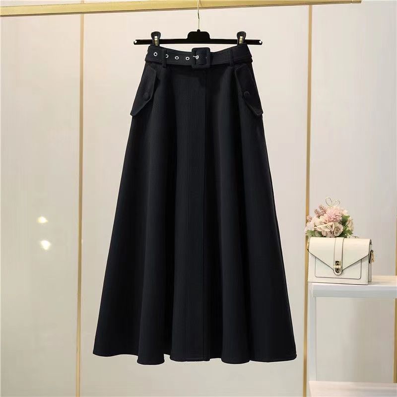 maoxiangshop Women's Autumn and Winter High Waist Retro Skirt Long Skirts Woman Fashion Y2k Vintage Clothing Preppy Style Gothic Clothes