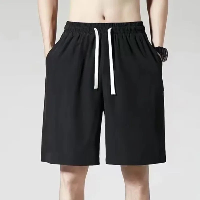 maoxiangshop Spring Summer Split Pants for Men's Slim Outdoor Sports Running Loose Oversized Outerwear Shorts with Ice Silk Sports Shorts
