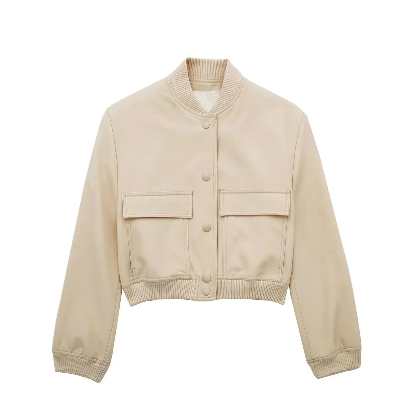 maoxiangshop  -  Y2K Style Jacket Women New Autumn Big Pocket French Jacket Coat Women Solid Color Single-breasted Baseball Outerwear Tops