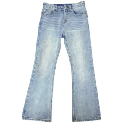 maoxiangshop S-3XL Vintage Jeans Men Chic Simple Cozy Autumn Slim Basic Fashion Flare Trouser All-match Korean Style Males Streetwear Daily