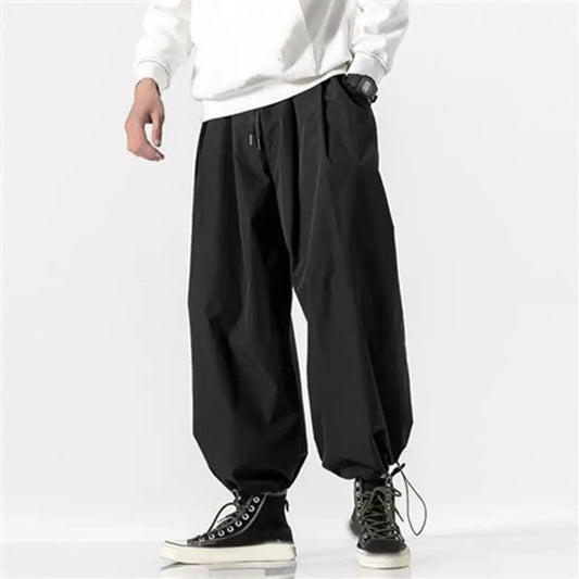 maoxiangshop Spring Men Loose Harem Pants Japanese Wide Leg Pants High Quality Casual Brand Sweatpants Ankle-banded Hip Hop Drawstring Pants