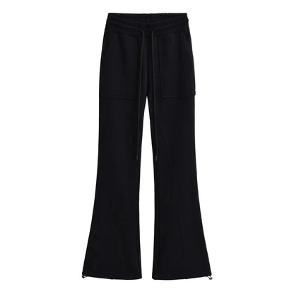 maoxiangshop -  Lace Up Loose Cargo Pants Women High Waist Fashion Pocket Baggy Sweatpants Women's Solid Streetweat Woman Autumn New