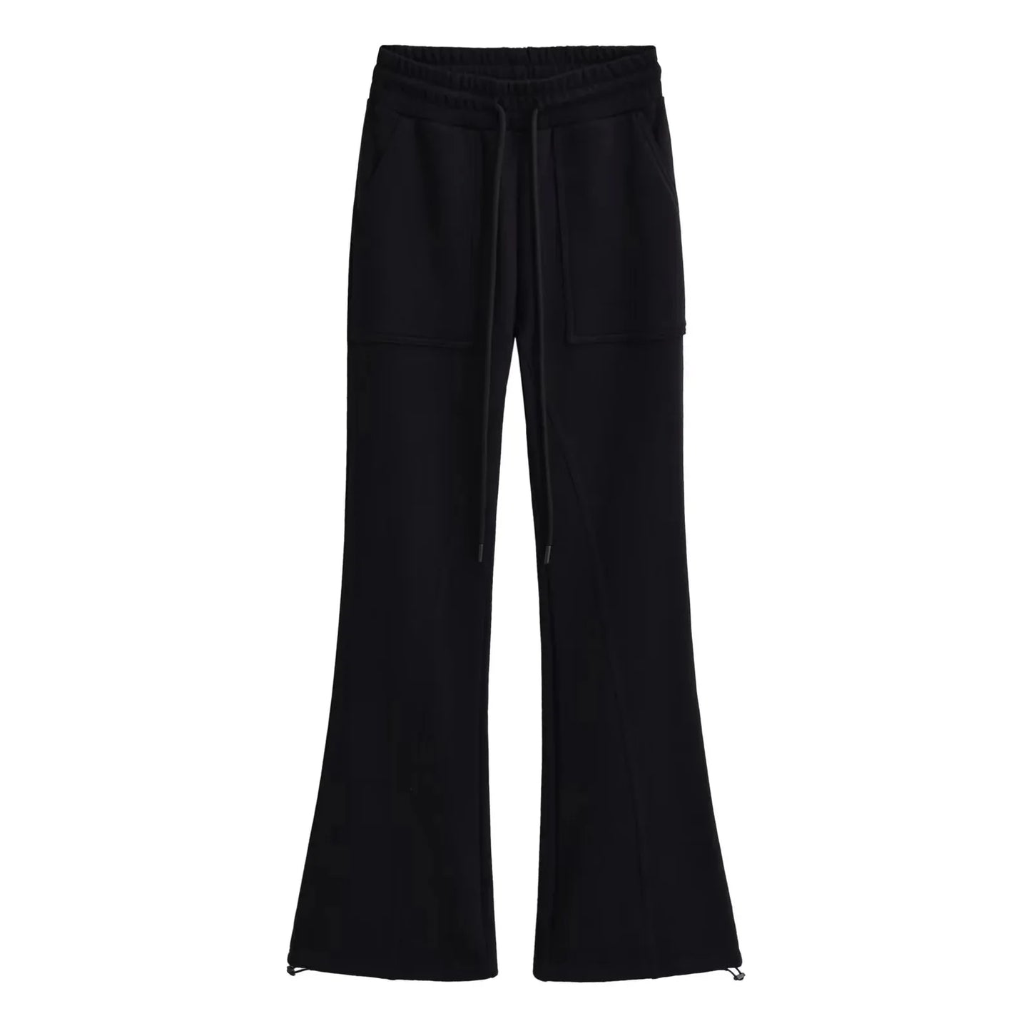 maoxiangshop -  Lace Up Loose Cargo Pants Women High Waist Fashion Pocket Baggy Sweatpants Women's Solid Streetweat Woman Autumn New