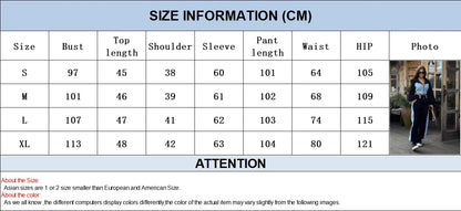 maoxiangshop  -  Women Casual Contrast Hoodies Pants Sets Slim Zipper Short Hooded Coats Lace Up Wide Leg Pant 2024 Autumn Lady Fashion Tracksuit