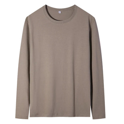 maoxiangshop New Base Shirts Spring Summer Mens O-Neck T-Shirt Long Sleeve T Shirt Male Solid Tshirt Man Clothing Tshirt Men Tops Tees