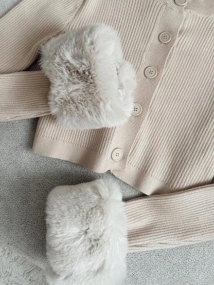 maoxiangshop Women Korean Fashion Cardigan Round Neck Single Breasted Short Knitwear Sweater Elegant Spring Autumn Office Lady Sweaters