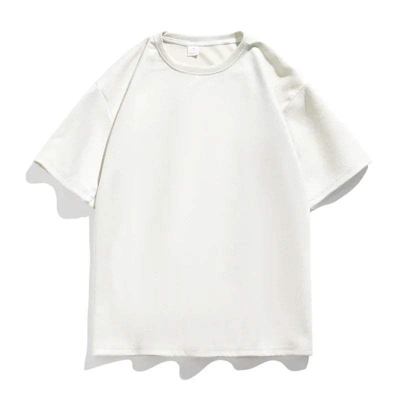maoxiangshop Summer Short Sleeved T-shirt Men Oversized Fashion Retro Casual T Shirt Men Streetwear Hip-hop Loose Suede T Shirt Mens Top