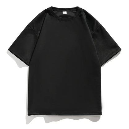maoxiangshop Summer Short Sleeved T-shirt Men Oversized Fashion Retro Casual T Shirt Men Streetwear Hip-hop Loose Suede T Shirt Mens Top