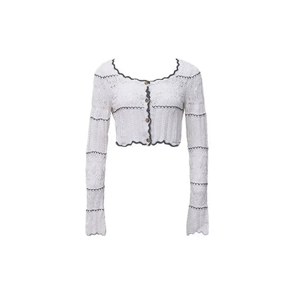 maoxiangshop  -  Sweet Hot Girl Suit Women's Autumn Slim O-Neck Knitted Cardigan High Waist Long Skirt Two-piece Set Fashion Female Clothes