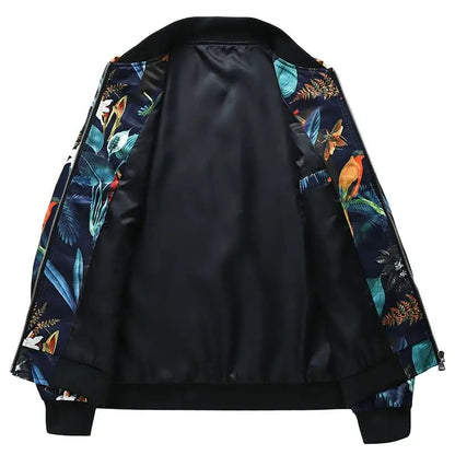 maoxiangshop Plus Size 6XL-M 2024 Autumn New Printed Jacket Fashion Slim Fit Mens Casual Bomber Jacket Cardigan Zipper Coats Windbreaker Coat