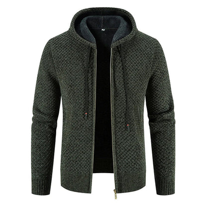 maoxiangshop Cardigan Men's Sweater Jacket Male Cold Blouse Autumn Winter New Korean Casual Slim Hooded Windbreaker Warm Y2K Chenille Coat