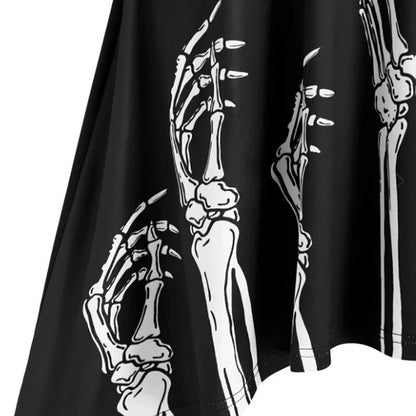 maoxiangshop Gothic Black Dress Sexy Skirt For Women Halloween Costumes Horrible Christmas Carnival Easter Terrible Skull Bones Clothing Red