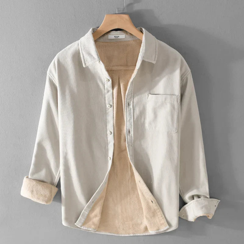 maoxiangshop Italy Quality Brand Shirts For Men Fashion Cotton Corduroy Warm Long-sleeve Thickened Plus Size Top Clothes Camisa