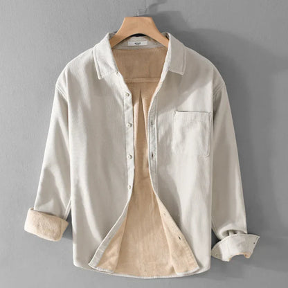 maoxiangshop Italy Quality Brand Shirts For Men Fashion Cotton Corduroy Warm Long-sleeve Thickened Plus Size Top Clothes Camisa
