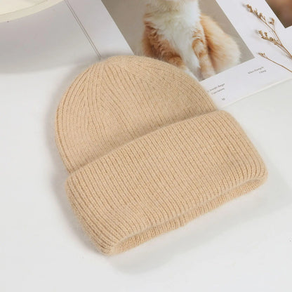 maoxiangshop Winter Hat Real Rabbit Fur Winter Hats For Women Fashion Warm Beanie Hats Women Solid Adult Cover Head Cap