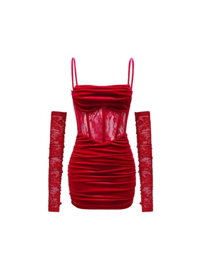 Women's Sexy Hollow Out Party Club Long Dress Ladies Bodycon Velvet Formal Occasion Robe Spring Summer Strap Vestidos Holiday