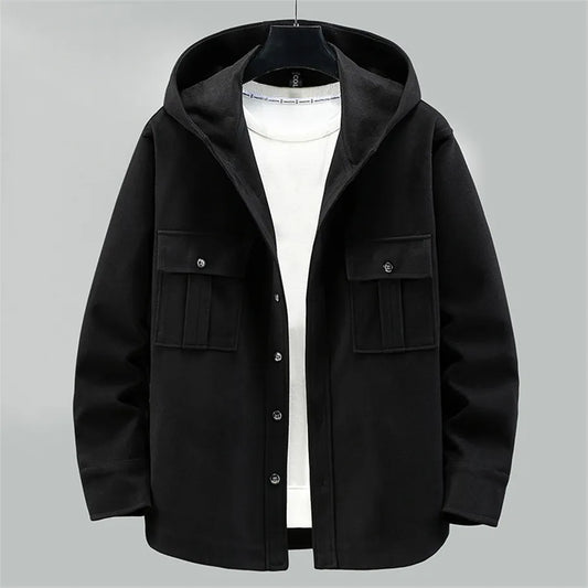 maoxiangshop New Spring Autumn Jacket Men Wool Coat Plus Size 10XL 11XL Windbreak Jackets Male Black Coat Big Size 11XL