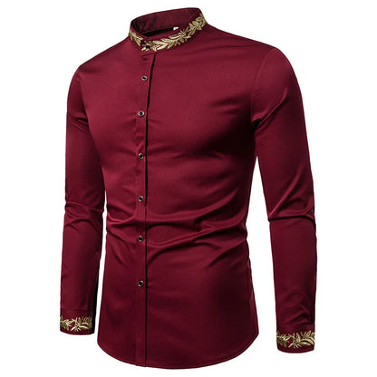 maoxiangshop 2024 Men's Summer Casual Long Sleeve Shirts Slim Fit Turn Down Collar Shirts Formal Office Business Shirts for Men Tops Big Size