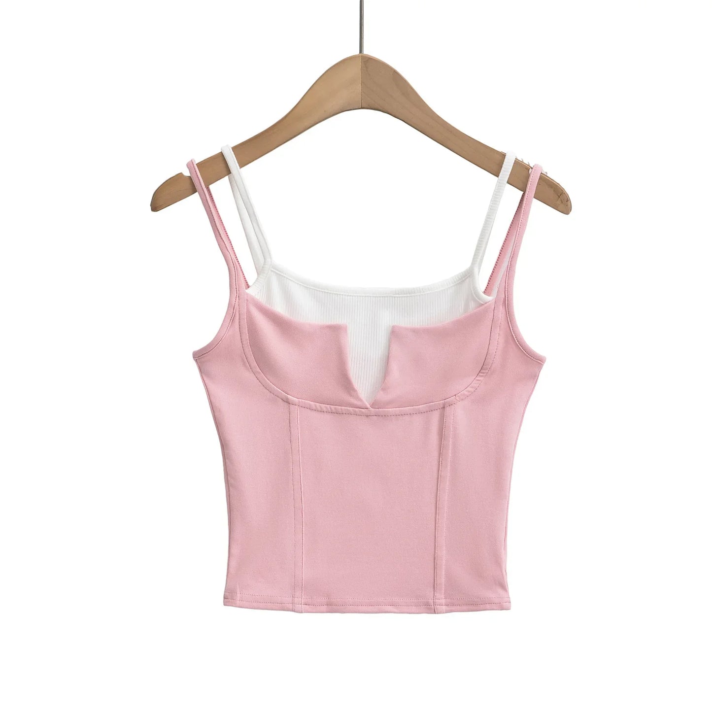 maoxiangshop -  y2k clothes crop top women tanks & camis cute top pink korean fashion tops for women fake 2 pieces black halter top Summer 2024
