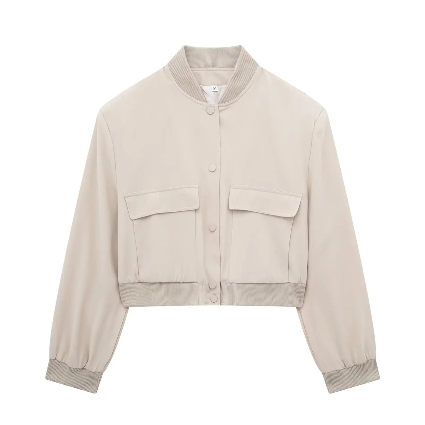 maoxiangshop  -  Y2K Style Jacket Women New Autumn Big Pocket French Jacket Coat Women Solid Color Single-breasted Baseball Outerwear Tops