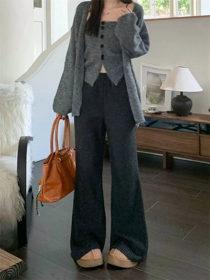 maoxiangshop  -  Winter Thicken Women Pants Loose Daily All Match High Waist New Gentle 2025 Streetwear Office Lady Casual Soft