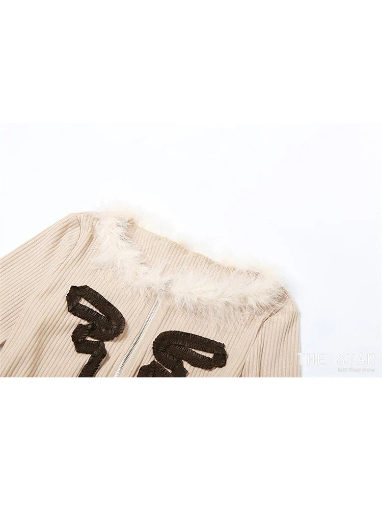 Autumn Women Harajuku Fashion Vintage Square Collar Gyaru Full Zip Cardigan Crop Top Long Sleeve T-Shirts Coquette Grunge Tees