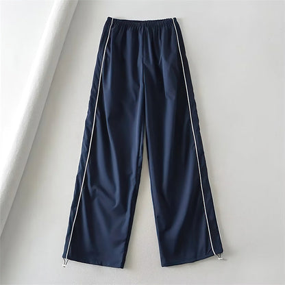 Y2K Baggy Cargo Trousers Drawstring Hot Girl Streetwear Baggy Elastic High Waist Sweatpants Harajuku Straight Wide Leg Pants