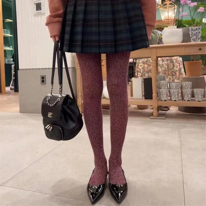 maoxiangshop  -  Women's High Waist Leggings Fashion Tight Luxury Pantyhose Spring Autumn Solid Super Elastic Street Female Stockings Y2k