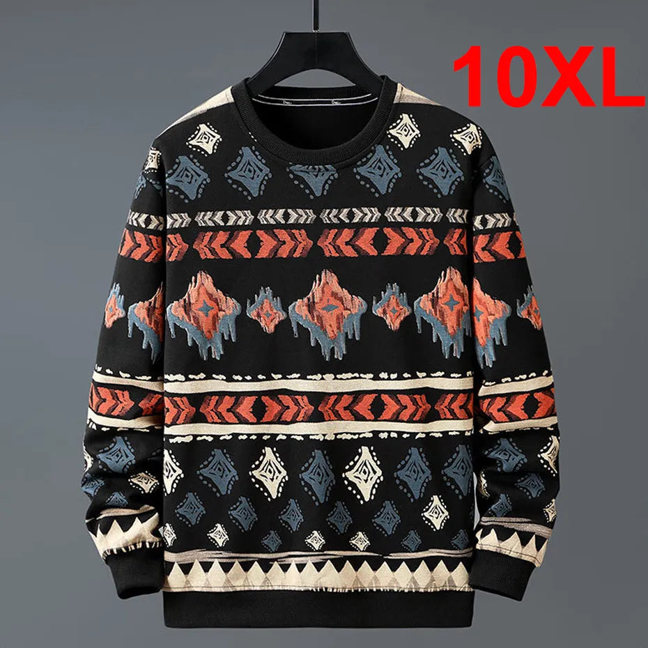 maoxiangshop Plus Size 8XL 10XL Sweatshirt Men Hip Hop Streetwear Sweatshirt Vintage Graffiti Pullover Male Sweatshirts Big Size 10XL 8XL