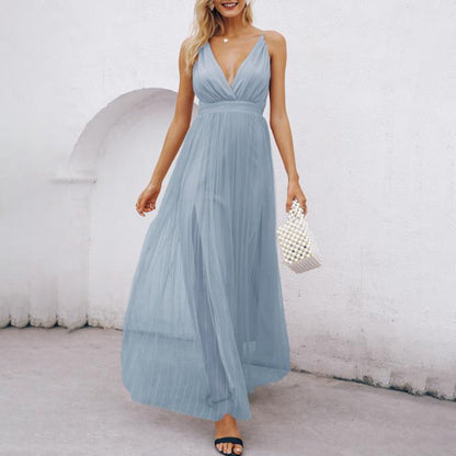 Simplee Mesh backless pink lace women blue party long dress summer Elegant v-neck even maxi dresses Sexy split long vestido