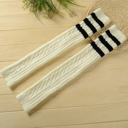 maoxiangshop 70cm Over Knee Yoga Leg Warmers Korean Lolita Winter Girl Women Knit Boot Socks Pile Up Socks Foot Warming Cover чулки