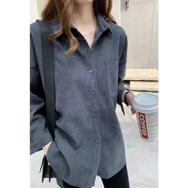 maoxiangshop Plus Size Korean Style Blouses Long Sleeve Clothes Office Autumn Shirt Women Shirts Winter Clothes Elegant Women Blouses