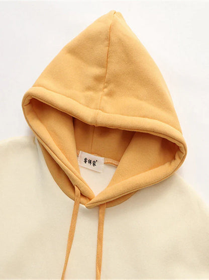 maoxiangshop Fleece Hooded Sweatshirt Winter Cartoon Dog Embroidery Hoodies Women Casual Long Sleeve Pullover Loose Tracksuit Female