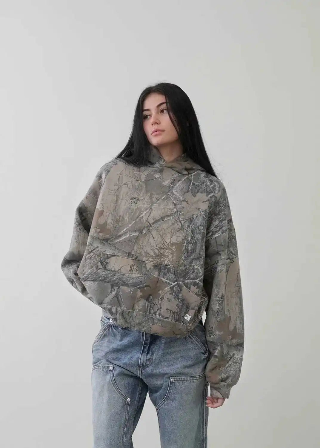 maoxiangshop Y2k Aesthetic Streetwear Hoodies Women American Retro Camo Print Grunge Punk Hip Hop Zipper Hooded Sweatshirt Chic