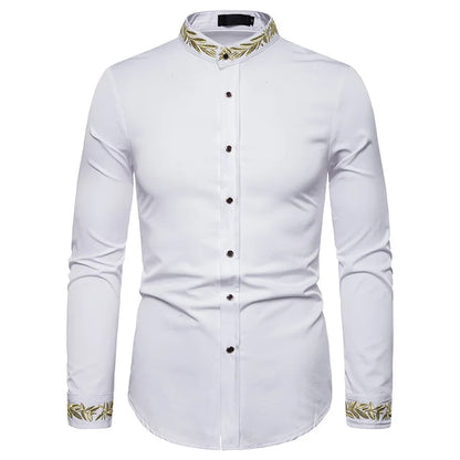 maoxiangshop 2024 Men's Summer Casual Long Sleeve Shirts Slim Fit Turn Down Collar Shirts Formal Office Business Shirts for Men Tops Big Size
