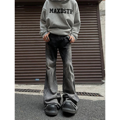 Black and Gray Women Jeans High Waist Fashion American Camouflage Y2K Streetwear Chic NEW Wide Leg Jean Female Trouser Baggy Den