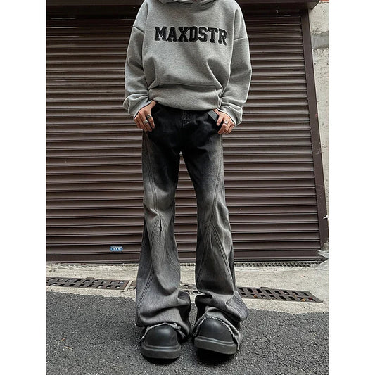 Black and Gray Women Jeans High Waist Fashion American Camouflage Y2K Streetwear Chic NEW Wide Leg Jean Female Trouser Baggy Den